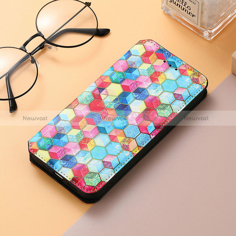 Leather Case Stands Fashionable Pattern Flip Cover Holder S06D for Huawei Honor 80 SE 5G