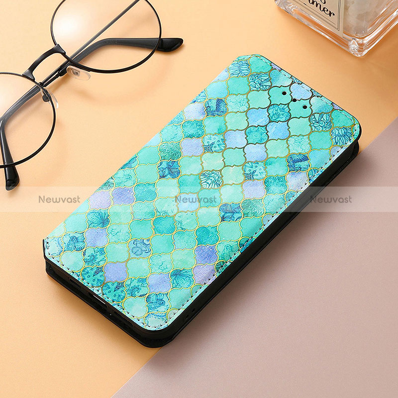 Leather Case Stands Fashionable Pattern Flip Cover Holder S06D for Huawei Honor 80 SE 5G