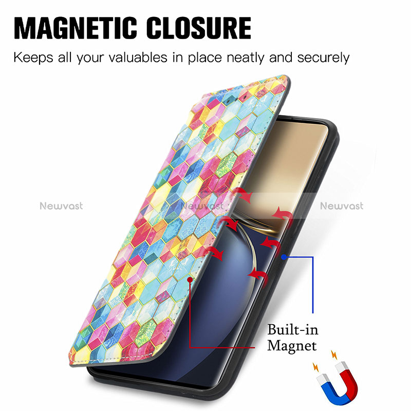 Leather Case Stands Fashionable Pattern Flip Cover Holder S06D for Huawei Honor Magic3 5G