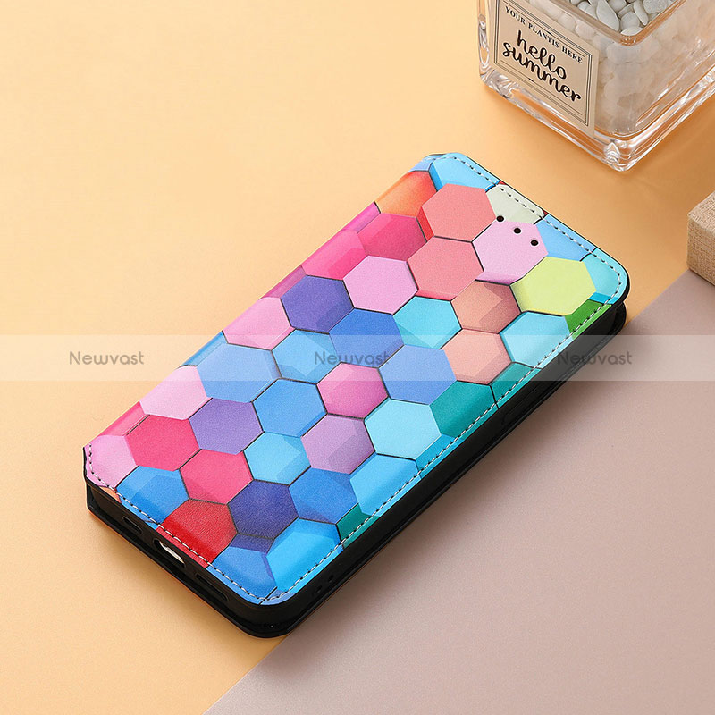 Leather Case Stands Fashionable Pattern Flip Cover Holder S06D for Huawei Honor Magic3 5G Colorful