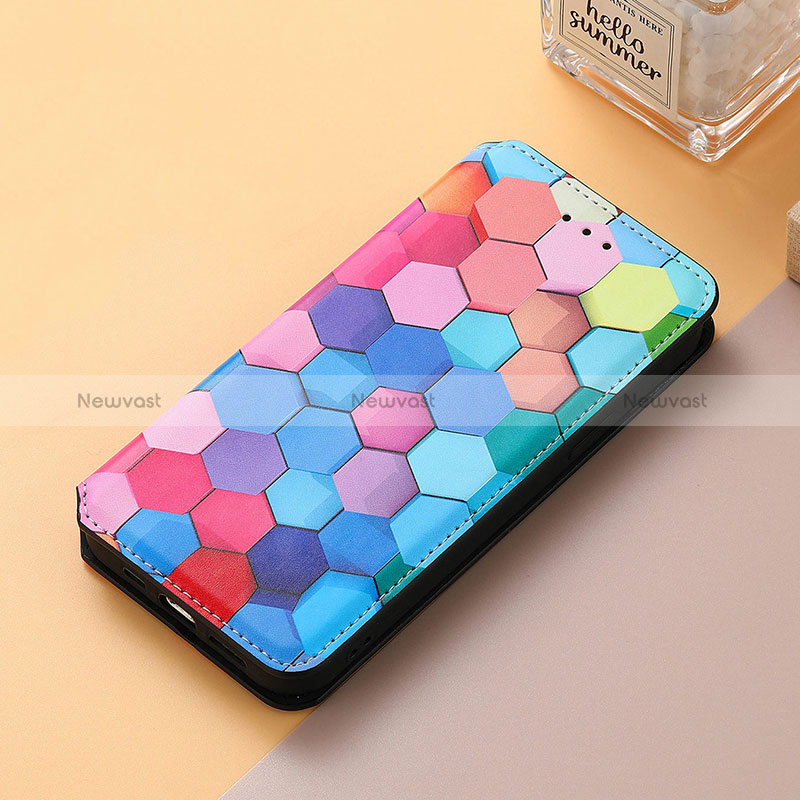 Leather Case Stands Fashionable Pattern Flip Cover Holder S06D for Huawei Honor Magic3 Pro 5G Colorful