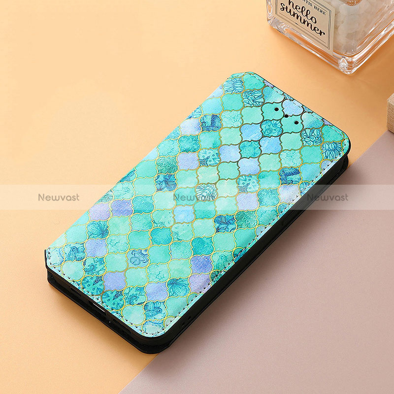 Leather Case Stands Fashionable Pattern Flip Cover Holder S06D for Huawei Honor Magic5 5G Green