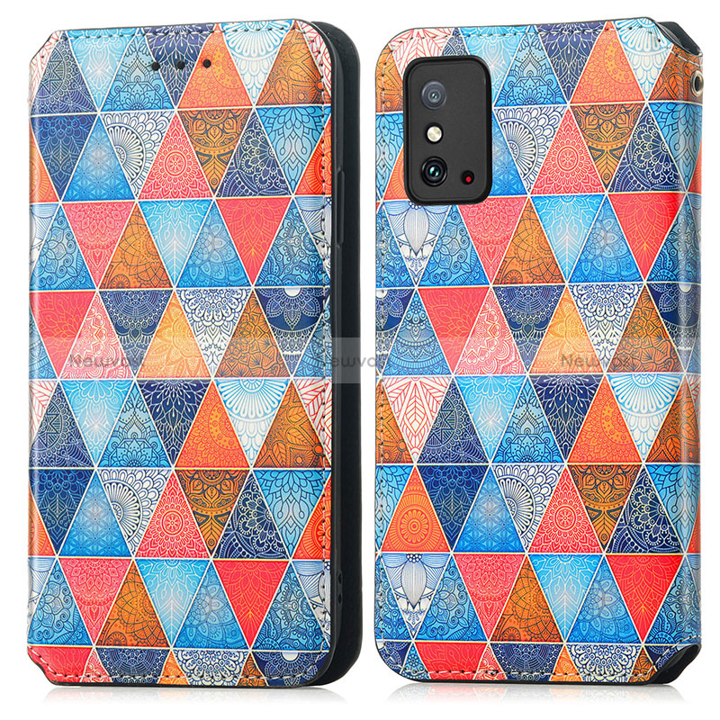 Leather Case Stands Fashionable Pattern Flip Cover Holder S06D for Huawei Honor X10 Max 5G