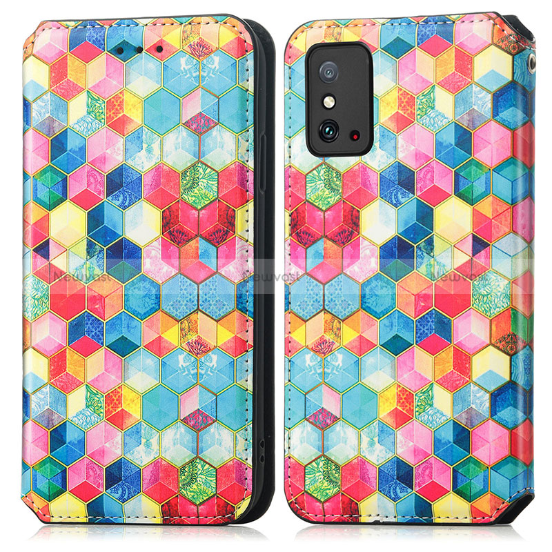 Leather Case Stands Fashionable Pattern Flip Cover Holder S06D for Huawei Honor X10 Max 5G