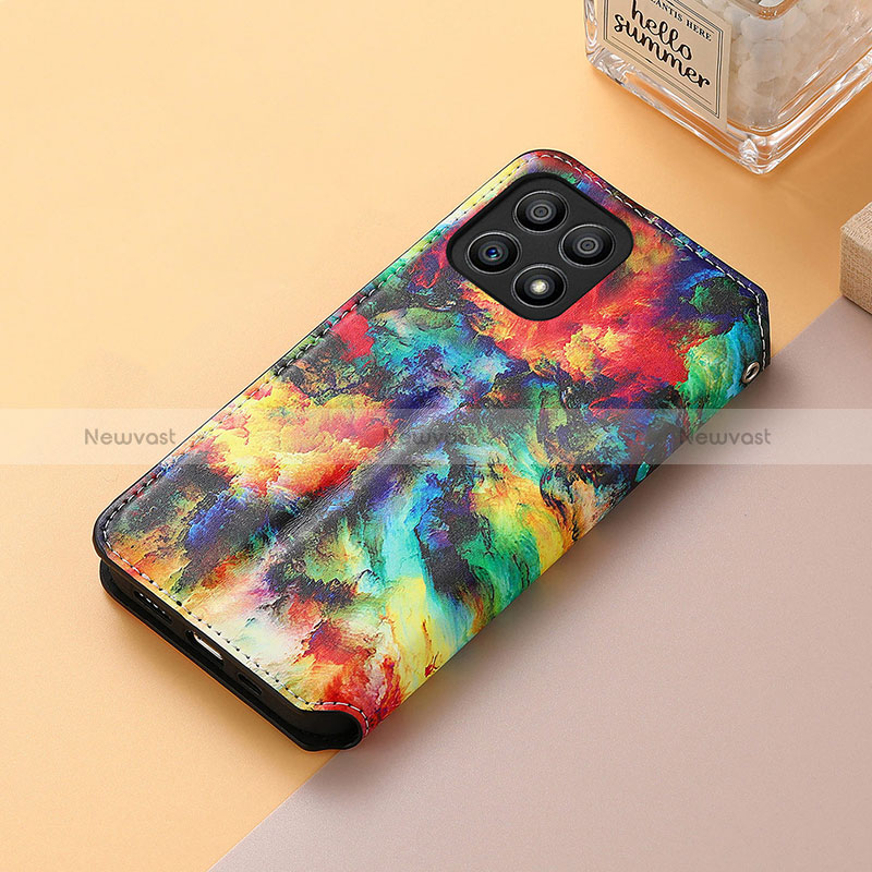 Leather Case Stands Fashionable Pattern Flip Cover Holder S06D for Huawei Honor X30i