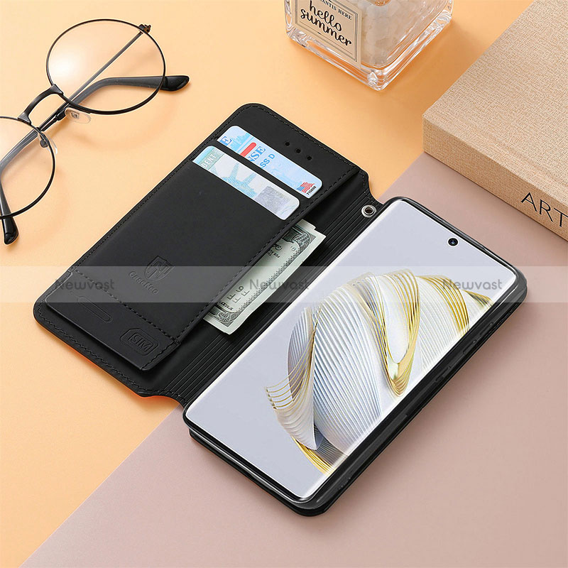 Leather Case Stands Fashionable Pattern Flip Cover Holder S06D for Huawei Nova 10 SE