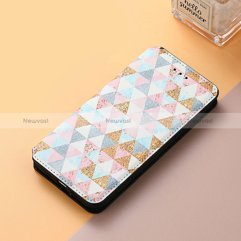 Leather Case Stands Fashionable Pattern Flip Cover Holder S06D for Huawei Nova 10 SE