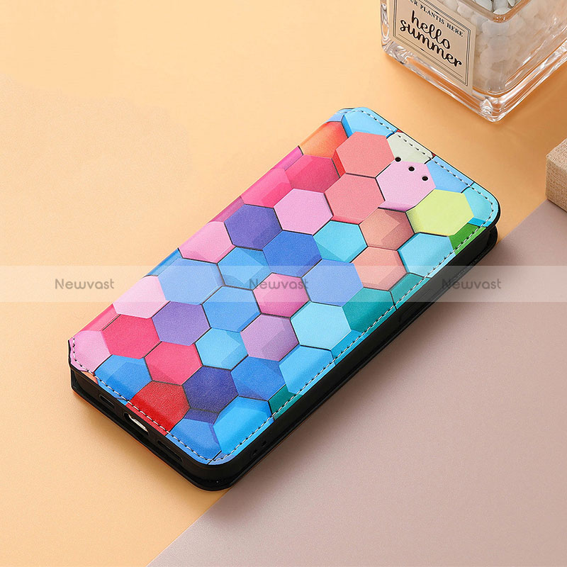 Leather Case Stands Fashionable Pattern Flip Cover Holder S06D for Huawei Nova 10 SE