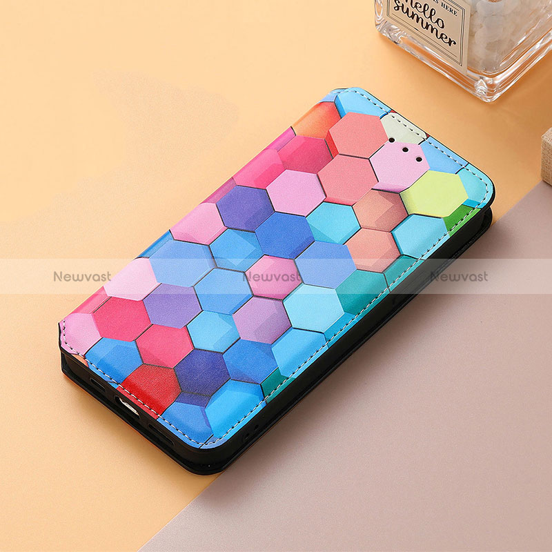 Leather Case Stands Fashionable Pattern Flip Cover Holder S06D for Huawei Nova Y61 Colorful