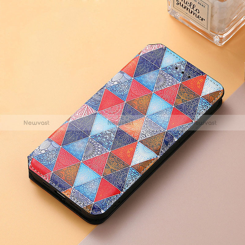 Leather Case Stands Fashionable Pattern Flip Cover Holder S06D for Huawei Nova Y70