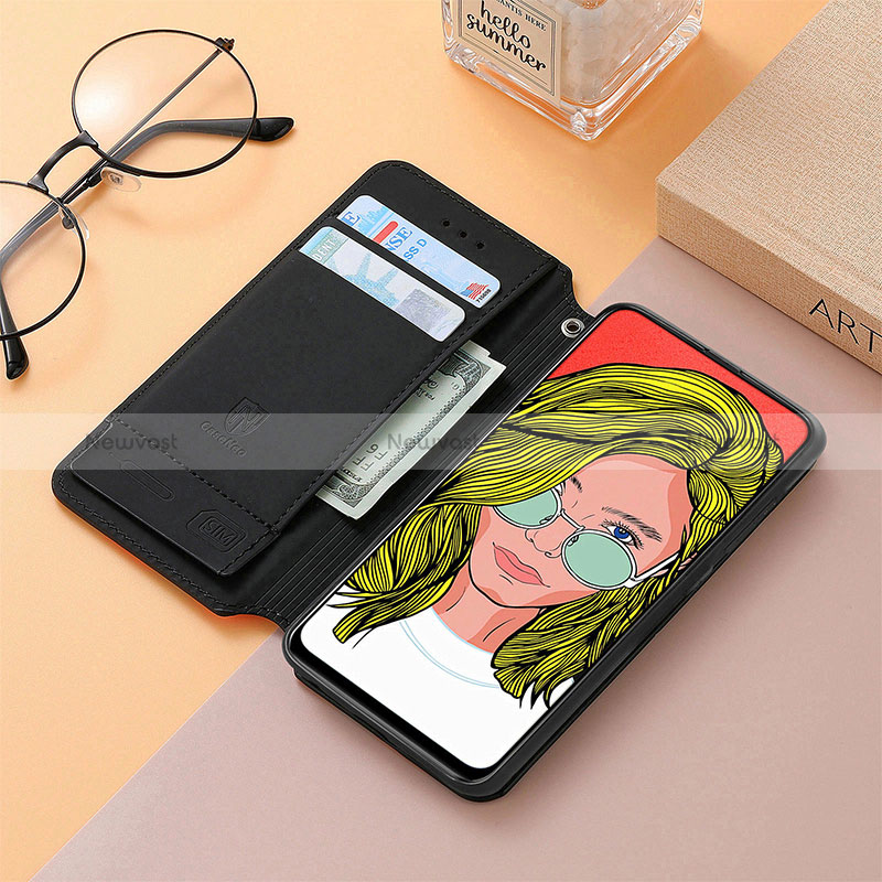 Leather Case Stands Fashionable Pattern Flip Cover Holder S06D for Huawei P Smart Z (2019)