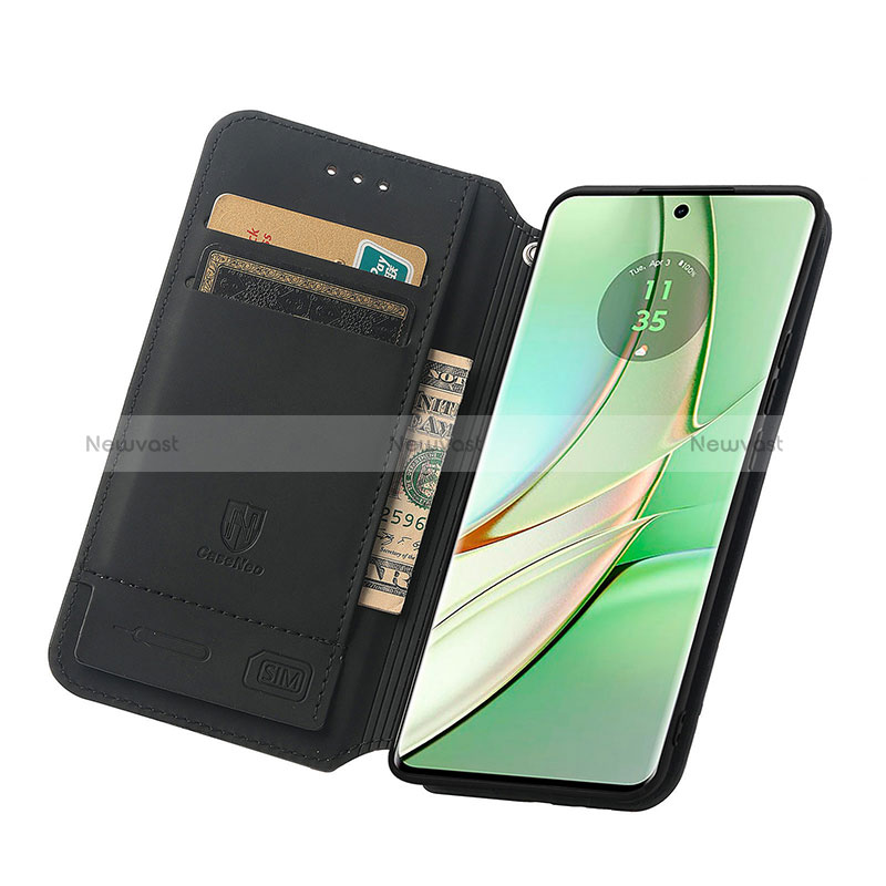 Leather Case Stands Fashionable Pattern Flip Cover Holder S06D for Motorola Moto Edge 40 5G