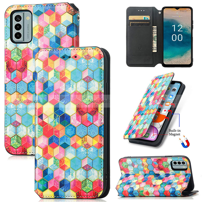 Leather Case Stands Fashionable Pattern Flip Cover Holder S06D for Nokia G22