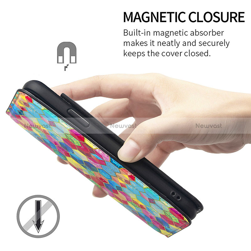 Leather Case Stands Fashionable Pattern Flip Cover Holder S06D for Samsung Galaxy S24 Plus 5G