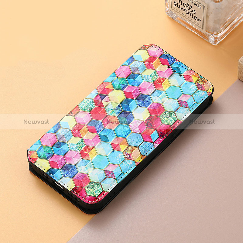 Leather Case Stands Fashionable Pattern Flip Cover Holder S06D for Sharp Aquos R8s