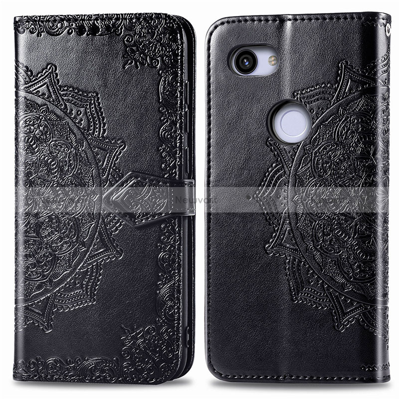 Leather Case Stands Fashionable Pattern Flip Cover Holder S07D for Google Pixel 3a XL