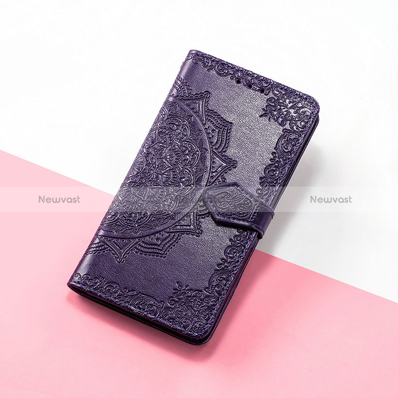 Leather Case Stands Fashionable Pattern Flip Cover Holder S07D for Google Pixel 6 Pro 5G