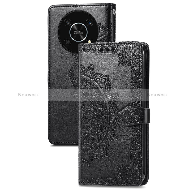 Leather Case Stands Fashionable Pattern Flip Cover Holder S07D for Huawei Enjoy 50 Pro