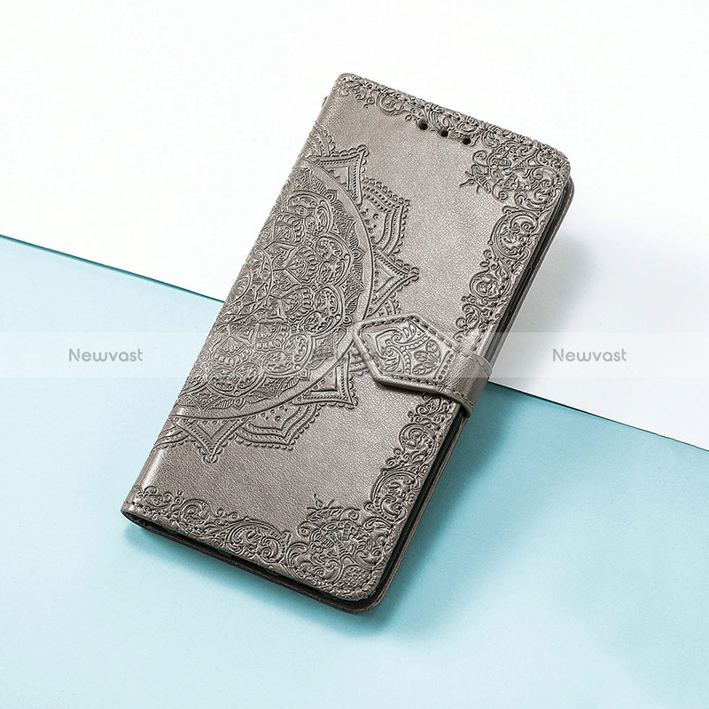 Leather Case Stands Fashionable Pattern Flip Cover Holder S07D for Huawei Honor 50 SE 5G