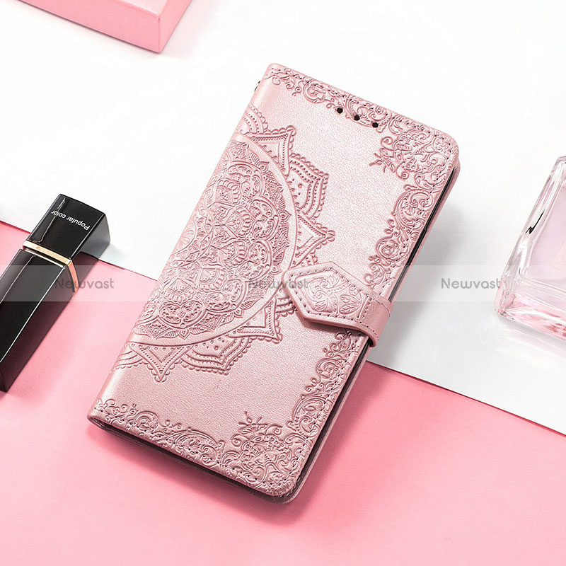 Leather Case Stands Fashionable Pattern Flip Cover Holder S07D for Huawei Honor 60 SE 5G