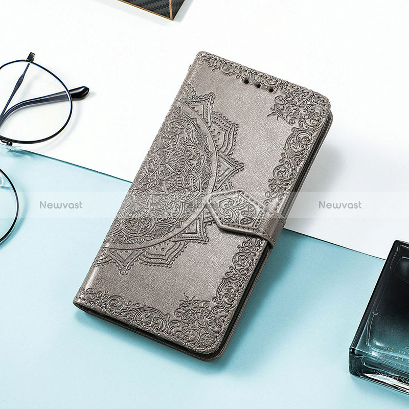 Leather Case Stands Fashionable Pattern Flip Cover Holder S07D for Huawei Honor 80 Pro 5G