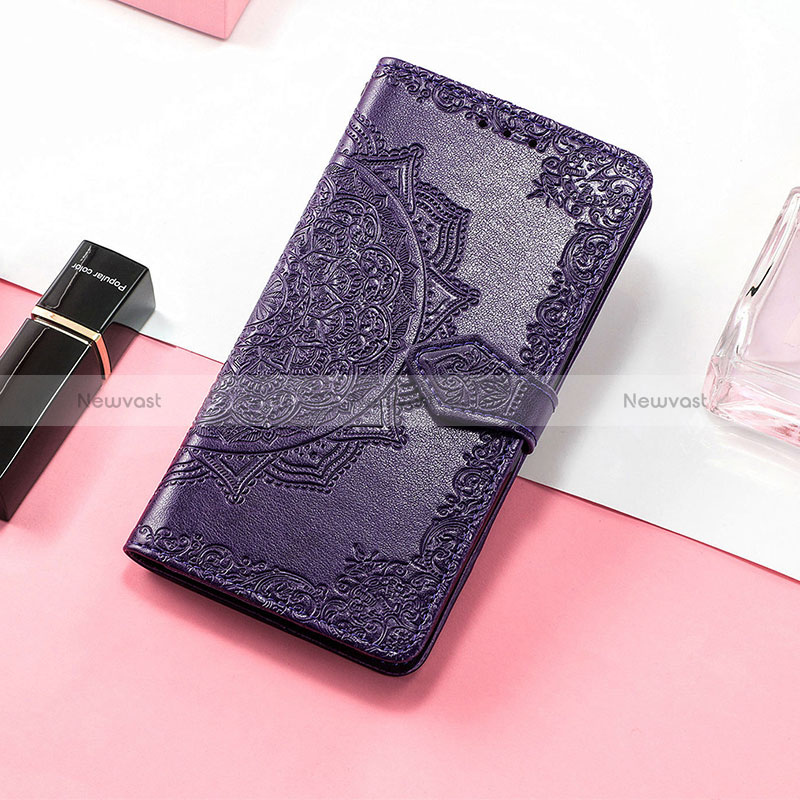 Leather Case Stands Fashionable Pattern Flip Cover Holder S07D for Huawei Honor 80 Pro 5G