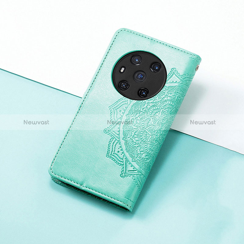 Leather Case Stands Fashionable Pattern Flip Cover Holder S07D for Huawei Honor Magic3 5G