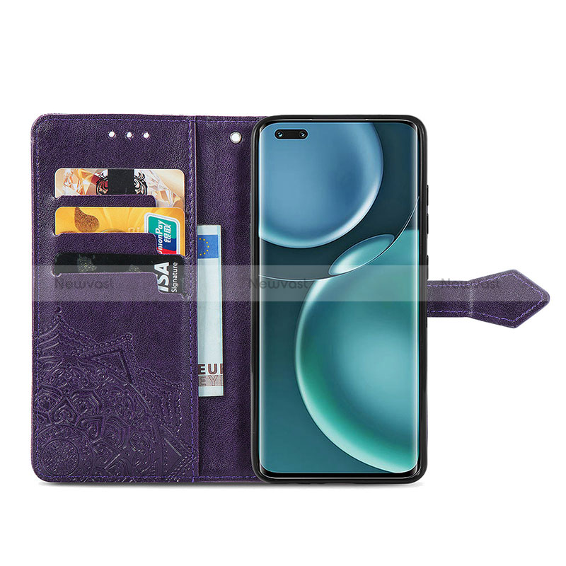 Leather Case Stands Fashionable Pattern Flip Cover Holder S07D for Huawei Honor Magic4 Pro 5G