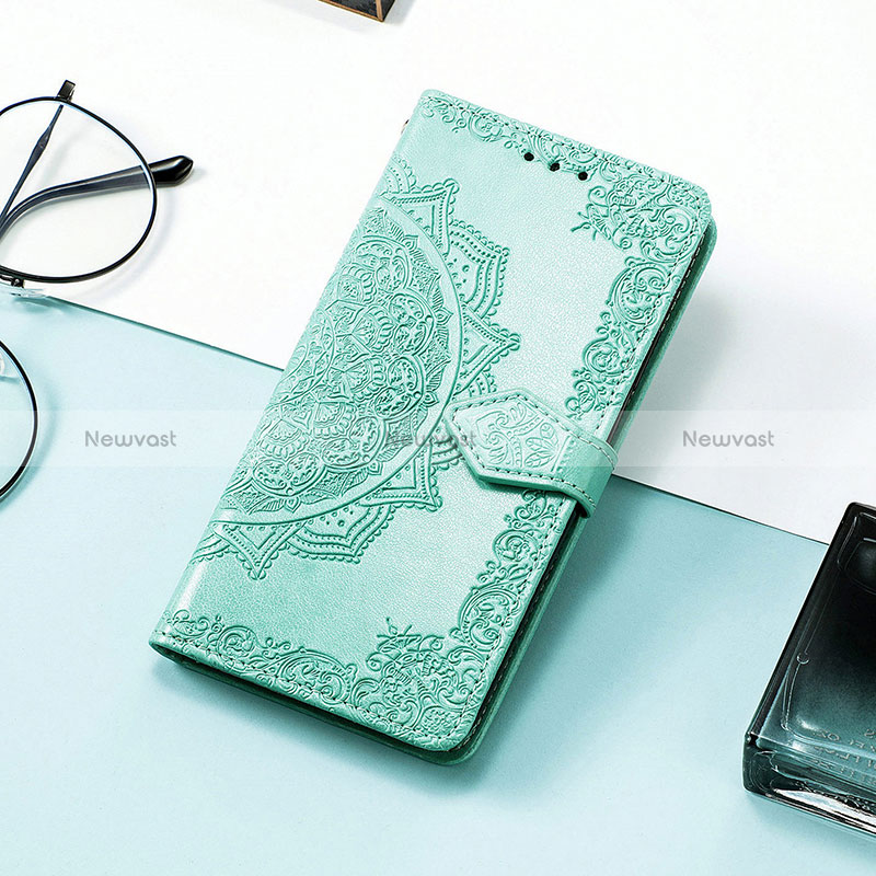 Leather Case Stands Fashionable Pattern Flip Cover Holder S07D for Huawei Honor Magic5 5G Green