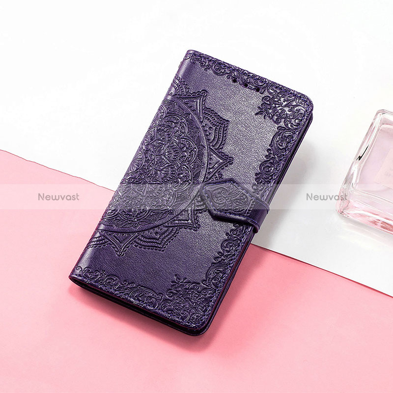 Leather Case Stands Fashionable Pattern Flip Cover Holder S07D for Huawei Honor X9 5G