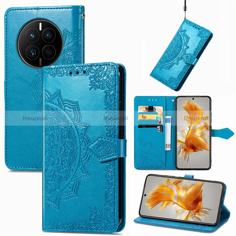 Leather Case Stands Fashionable Pattern Flip Cover Holder S07D for Huawei Mate 50E