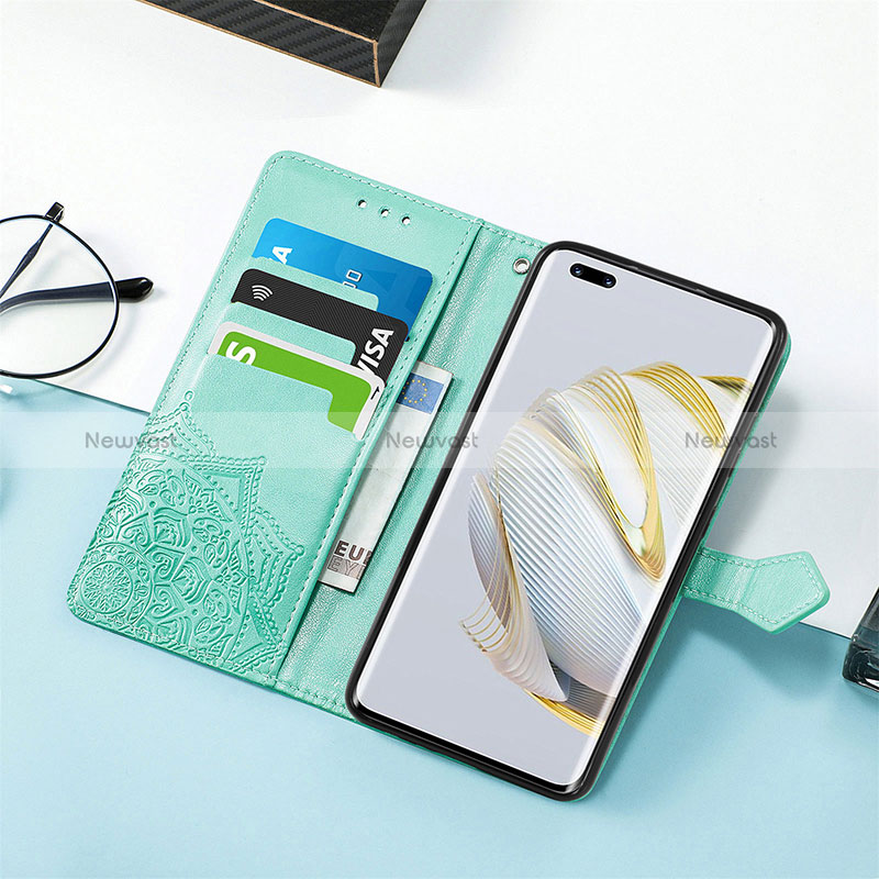 Leather Case Stands Fashionable Pattern Flip Cover Holder S07D for Huawei Nova 10 Pro