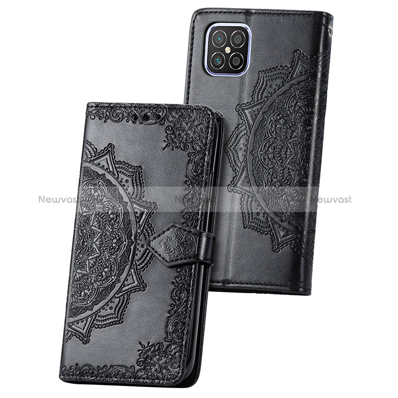 Leather Case Stands Fashionable Pattern Flip Cover Holder S07D for Huawei Nova 8 SE 4G