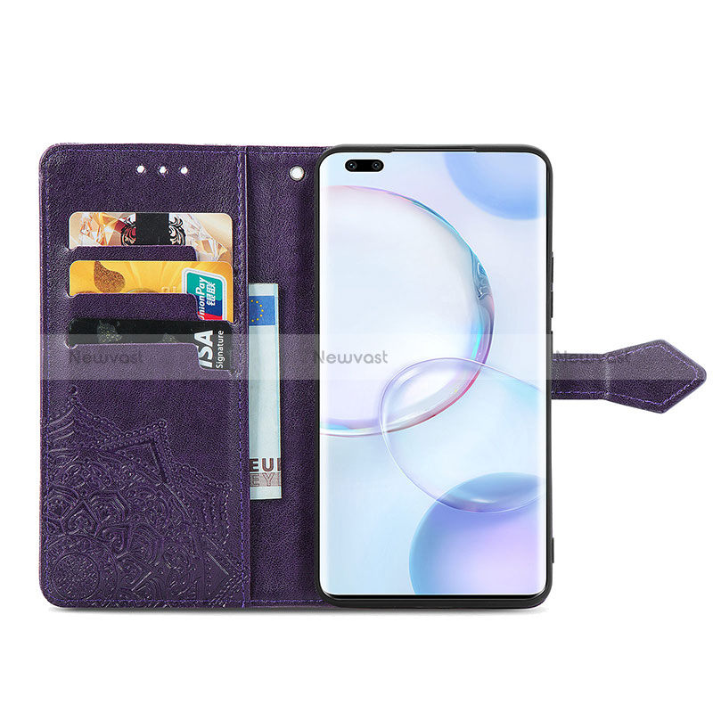 Leather Case Stands Fashionable Pattern Flip Cover Holder S07D for Huawei Nova 9 Pro