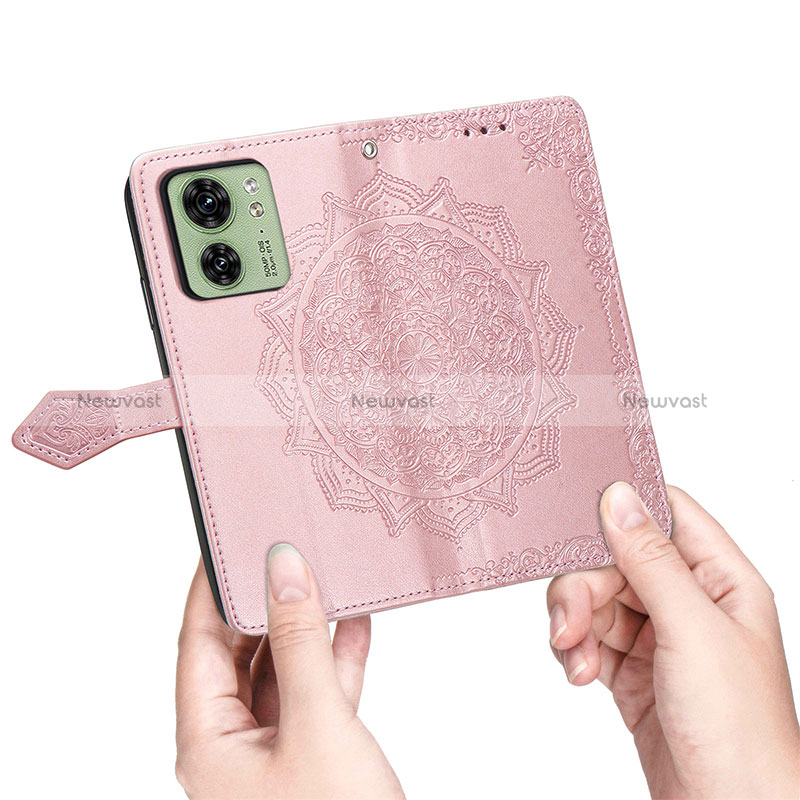 Leather Case Stands Fashionable Pattern Flip Cover Holder S07D for Motorola Moto Edge (2023) 5G