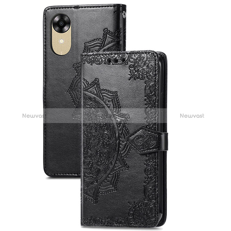 Leather Case Stands Fashionable Pattern Flip Cover Holder S07D for Oppo A17K