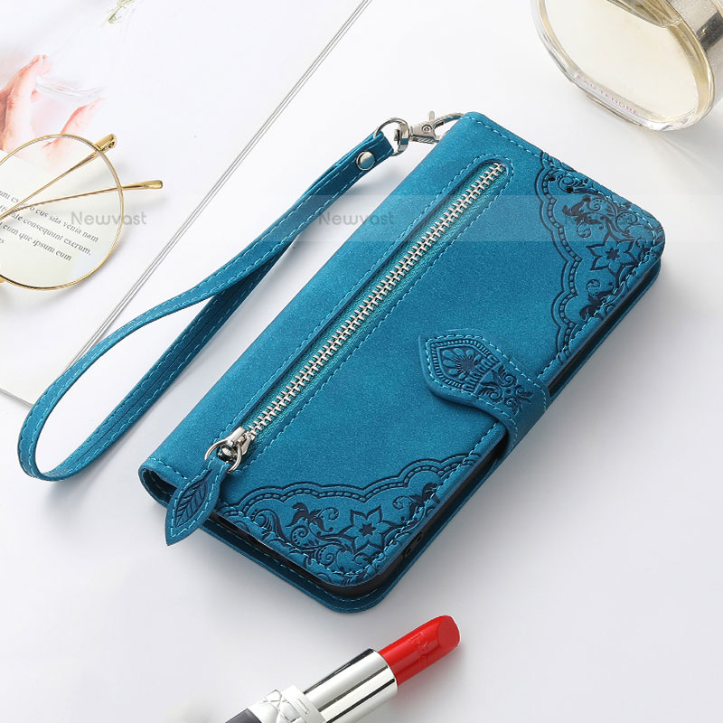 Leather Case Stands Fashionable Pattern Flip Cover Holder S07D for Samsung Galaxy S21 5G