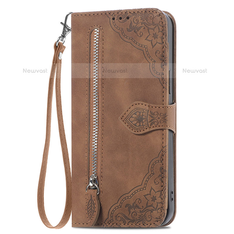 Leather Case Stands Fashionable Pattern Flip Cover Holder S07D for Samsung Galaxy S21 Plus 5G