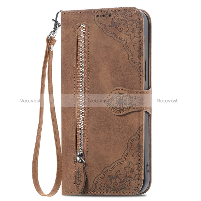 Leather Case Stands Fashionable Pattern Flip Cover Holder S07D for Samsung Galaxy S24 5G