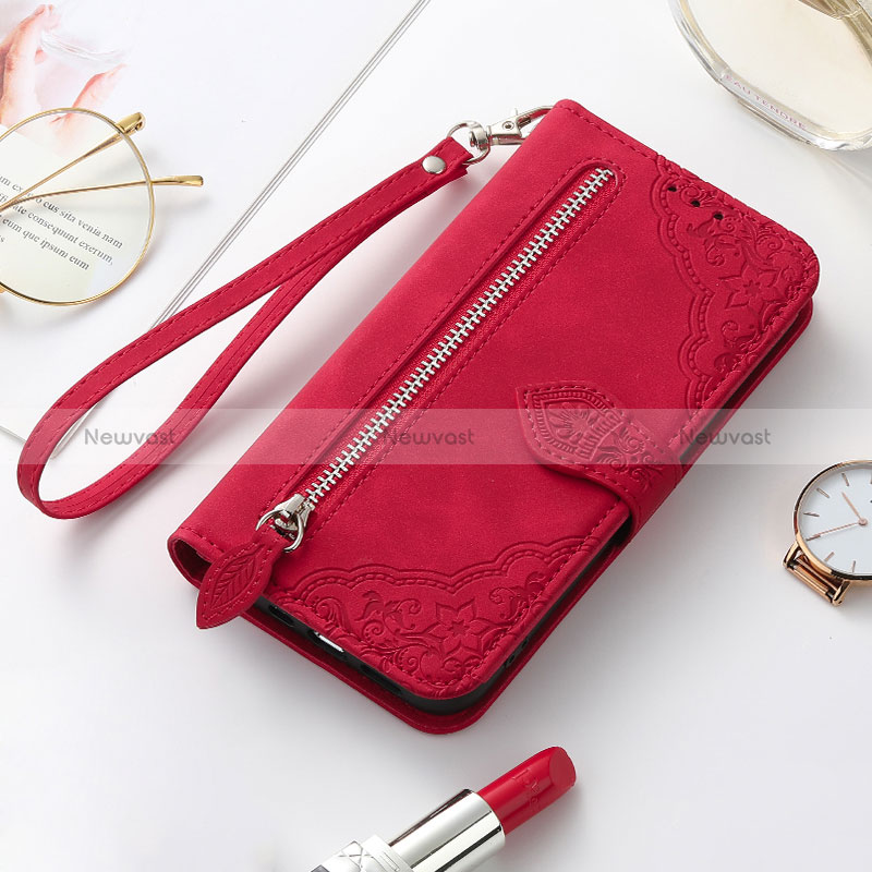 Leather Case Stands Fashionable Pattern Flip Cover Holder S07D for Samsung Galaxy S24 5G