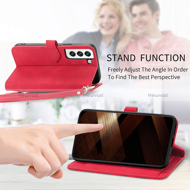 Leather Case Stands Fashionable Pattern Flip Cover Holder S07D for Samsung Galaxy S24 5G