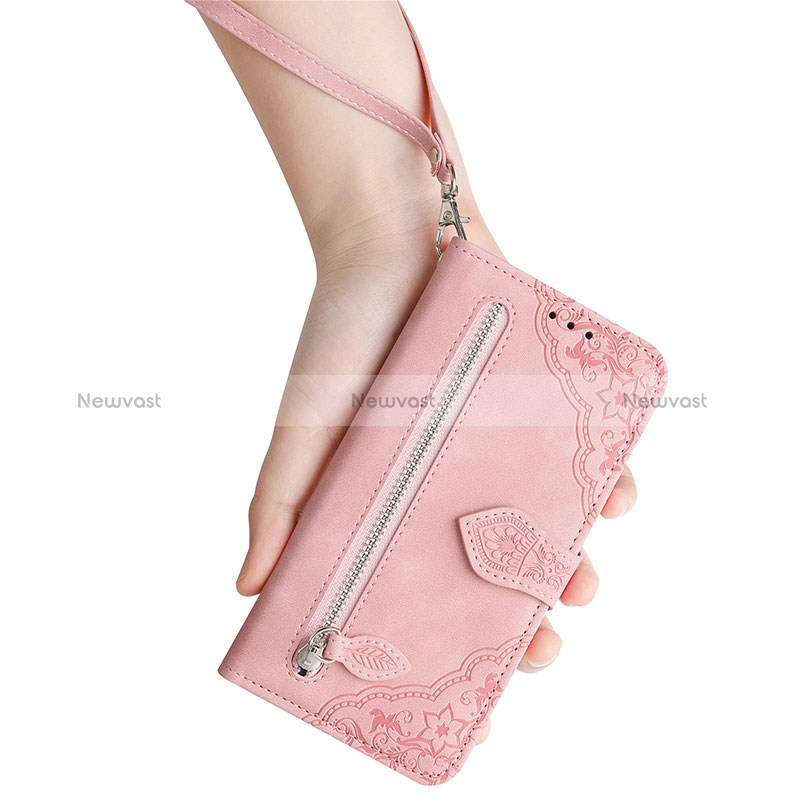 Leather Case Stands Fashionable Pattern Flip Cover Holder S07D for Samsung Galaxy S24 Plus 5G