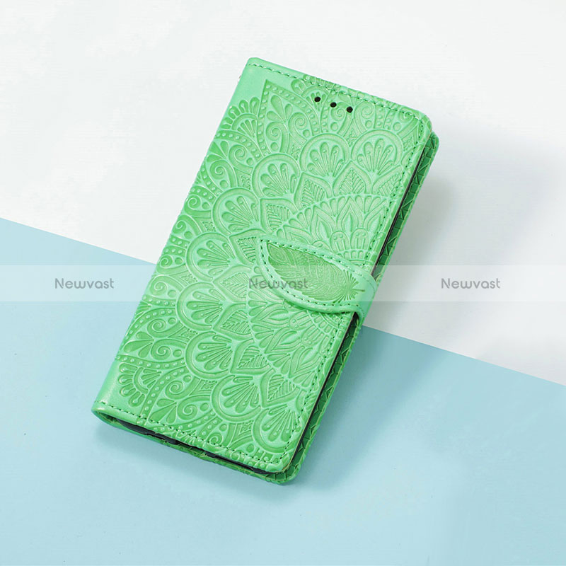 Leather Case Stands Fashionable Pattern Flip Cover Holder S08D for Google Pixel 7a 5G Green