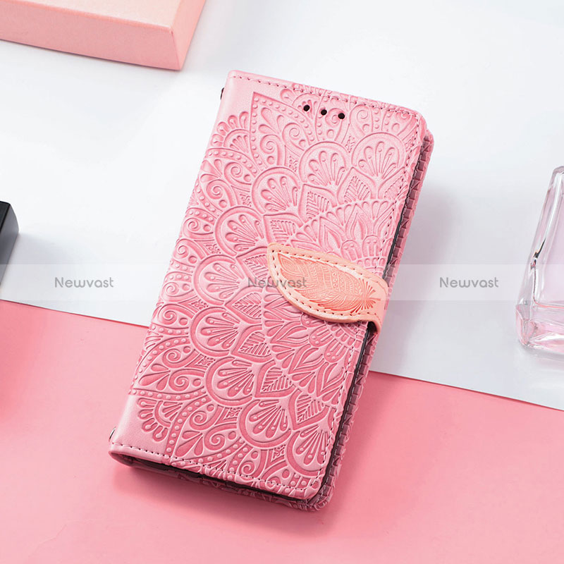 Leather Case Stands Fashionable Pattern Flip Cover Holder S08D for Huawei Honor 60 5G