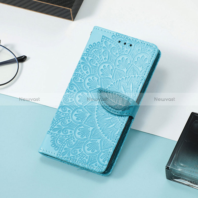 Leather Case Stands Fashionable Pattern Flip Cover Holder S08D for Huawei Honor Magic3 5G Blue