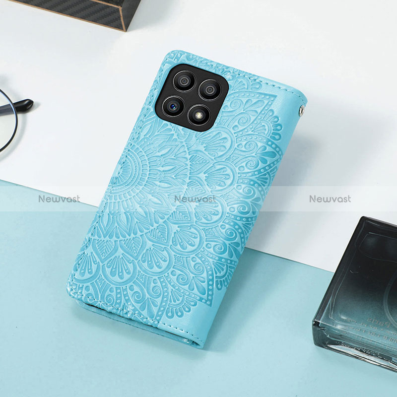 Leather Case Stands Fashionable Pattern Flip Cover Holder S08D for Huawei Honor X30i