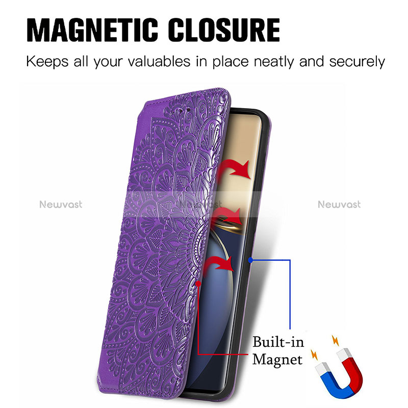 Leather Case Stands Fashionable Pattern Flip Cover Holder S09D for Huawei Honor Magic3 Pro 5G