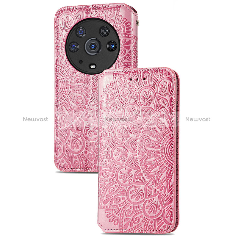 Leather Case Stands Fashionable Pattern Flip Cover Holder S09D for Huawei Honor Magic3 Pro 5G