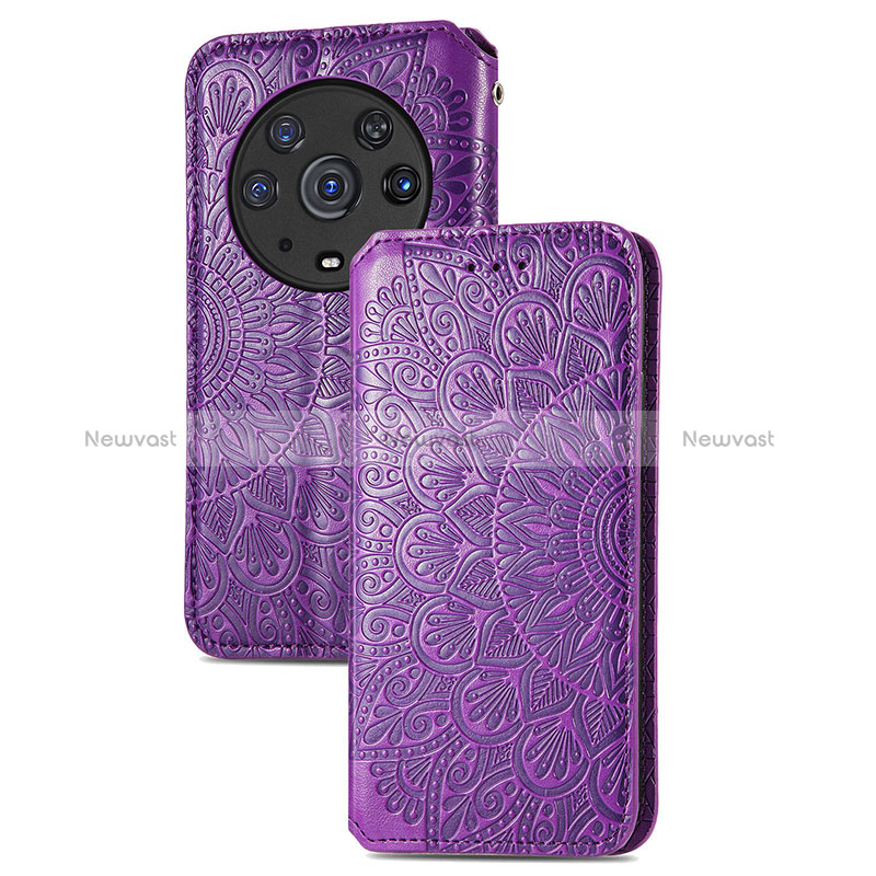 Leather Case Stands Fashionable Pattern Flip Cover Holder S09D for Huawei Honor Magic3 Pro 5G