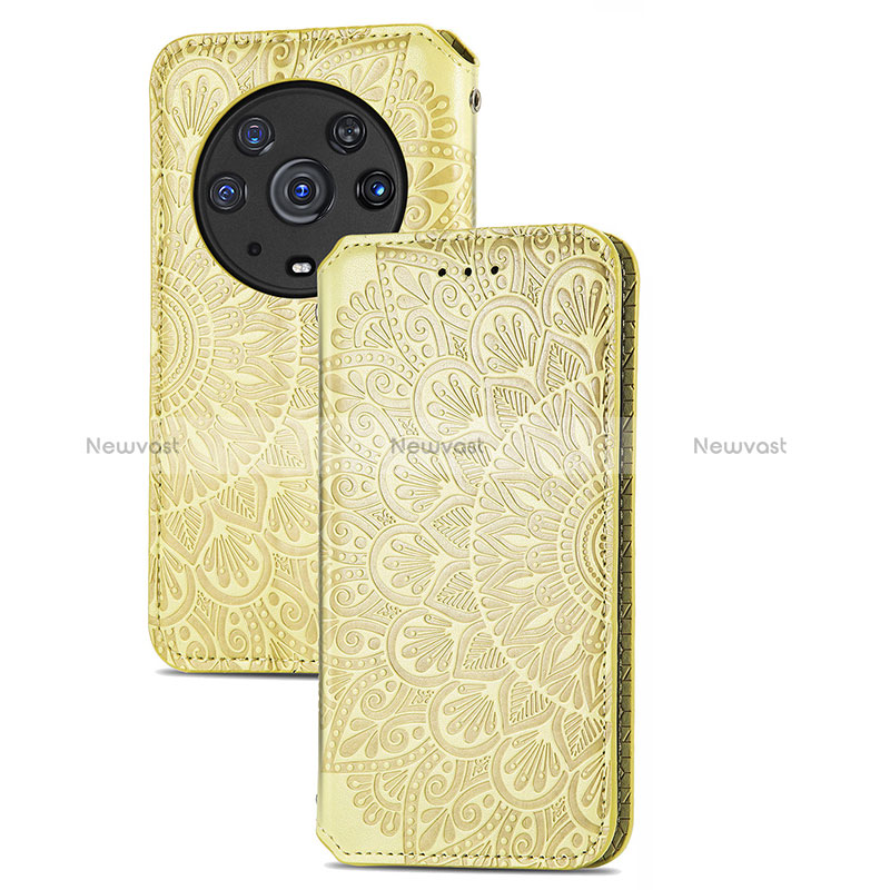 Leather Case Stands Fashionable Pattern Flip Cover Holder S09D for Huawei Honor Magic3 Pro 5G